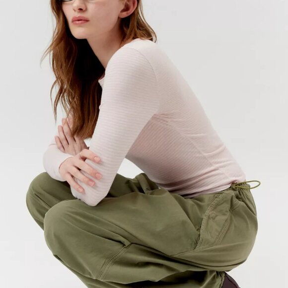 NWOT Urban Outfitters Urban Renewal Remnants Striped Long Sleeve Baby Tee Small - Picture 3 of 7